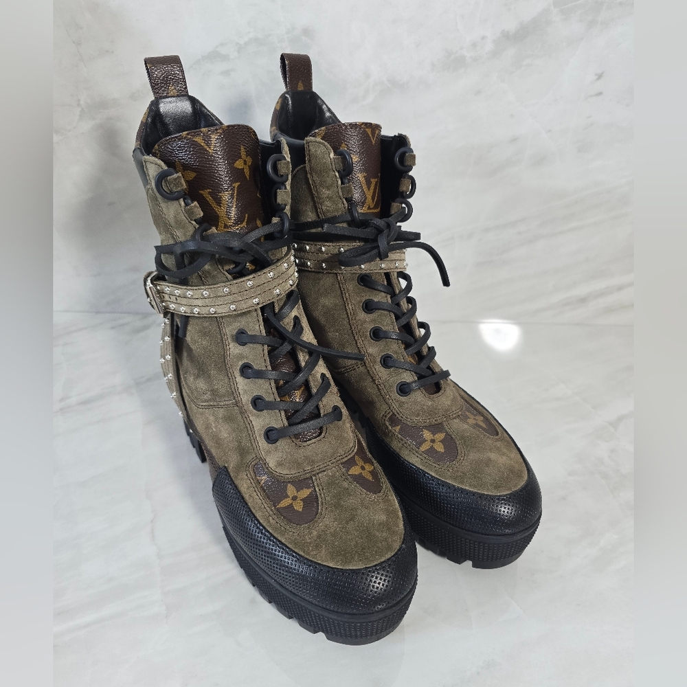 Louis Vuitton Laureate High-Top Boots with Monogram
